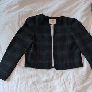 Brooks Brothers Black and Green Plaid Blazer
